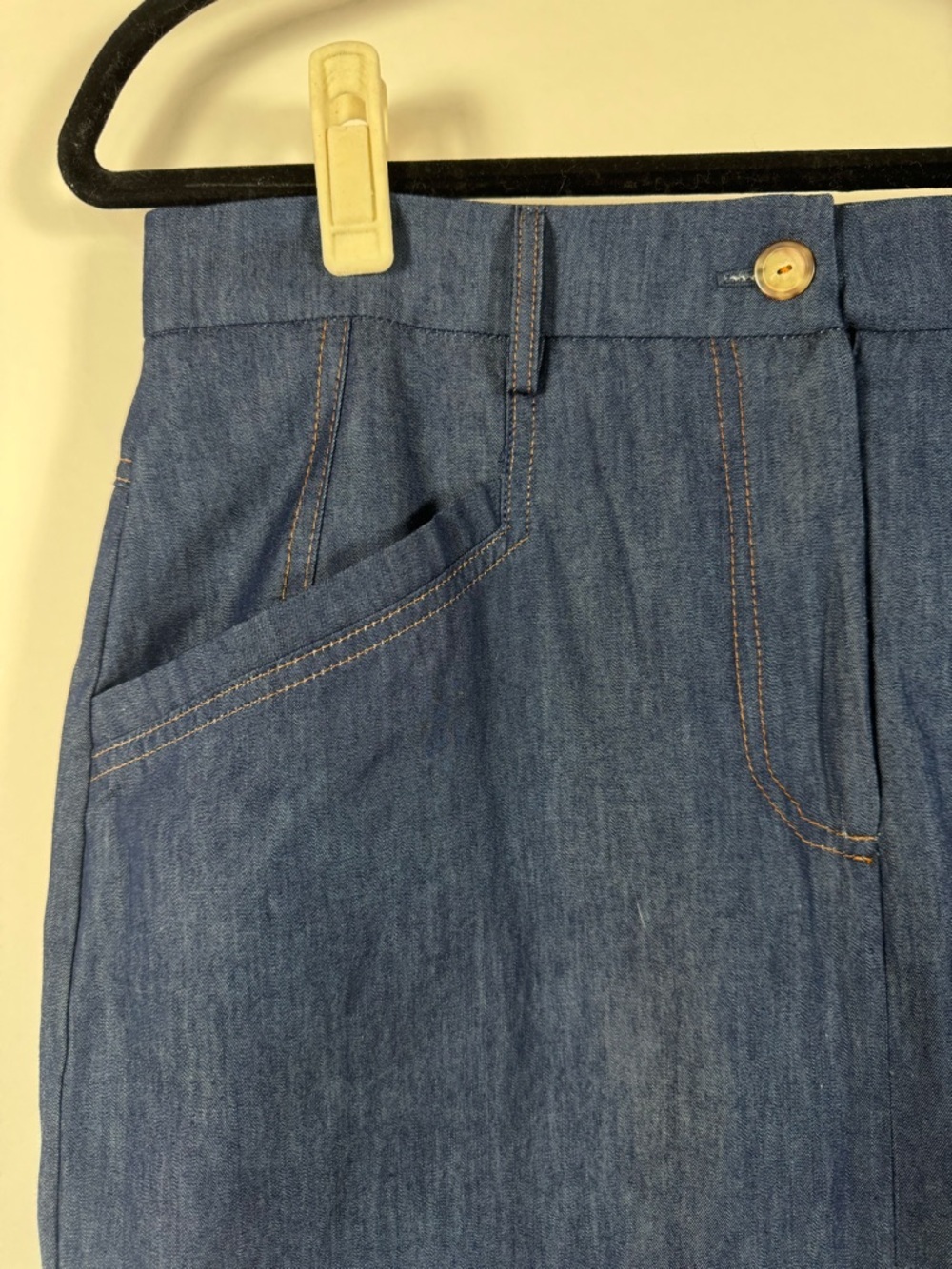 Iris Setlakwe Denim Skirt Size 10 Designer Country Cowgirl Western Classic - Picture 2 of 10